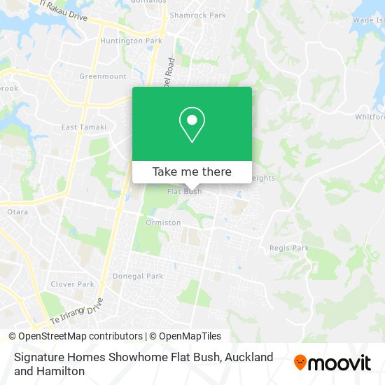 Signature Homes Showhome Flat Bush map