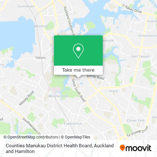 Counties Manukau District Health Board map