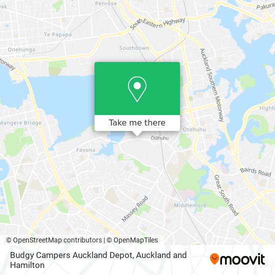 Budgy Campers Auckland Depot map