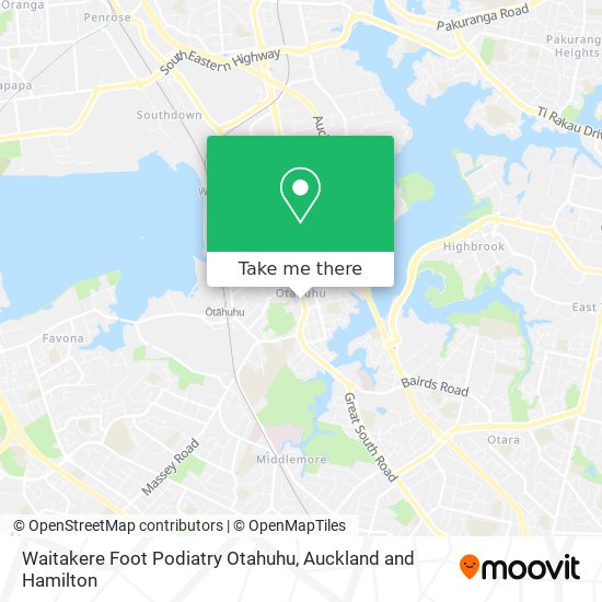 Waitakere Foot Podiatry Otahuhu map