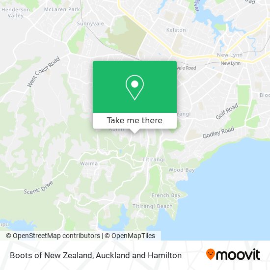 Boots of New Zealand map