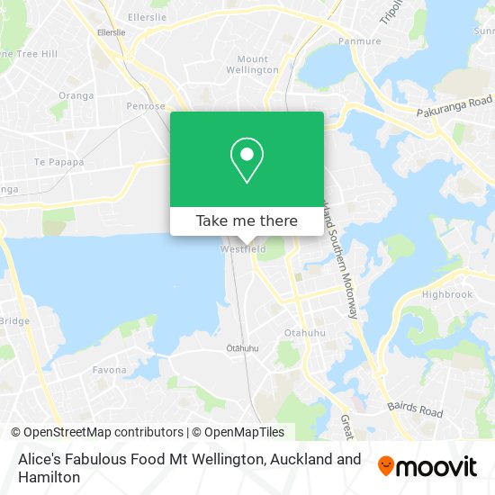 Alice's Fabulous Food Mt Wellington map
