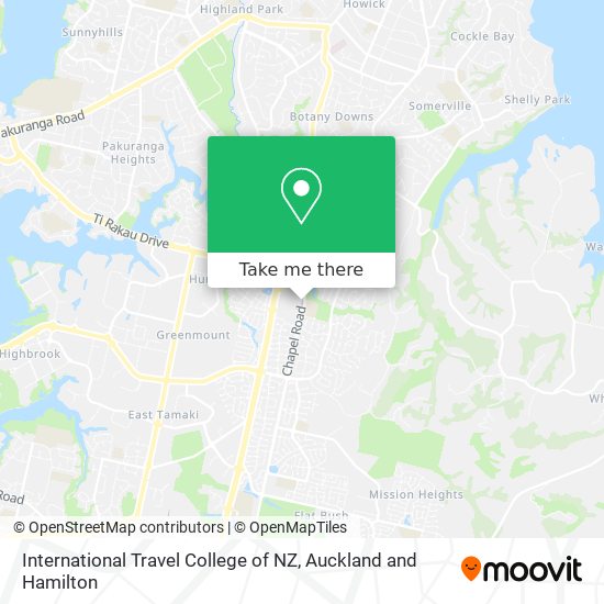 International Travel College of NZ map