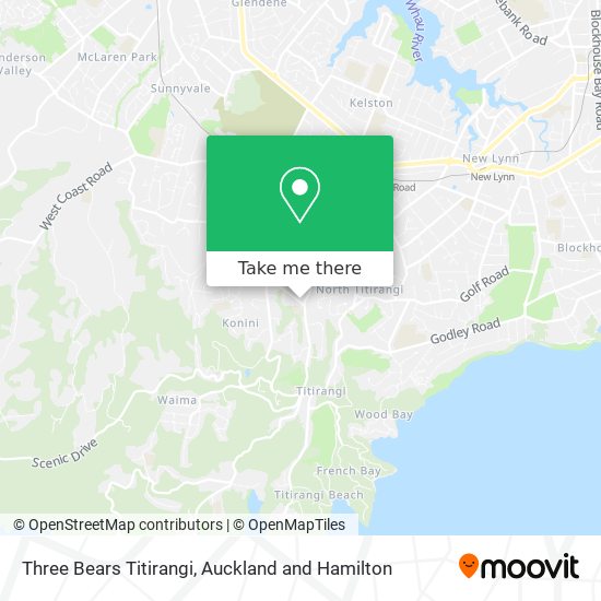 Three Bears Titirangi map