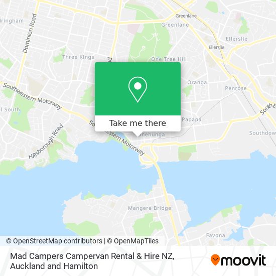 Mad Campers Campervan Rental & Hire NZ map