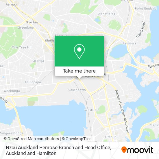 Nzcu Auckland Penrose Branch and Head Office map