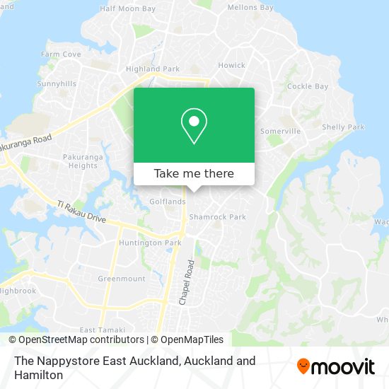 The Nappystore East Auckland map