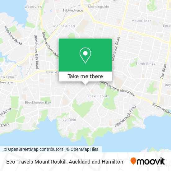 Eco Travels Mount Roskill map