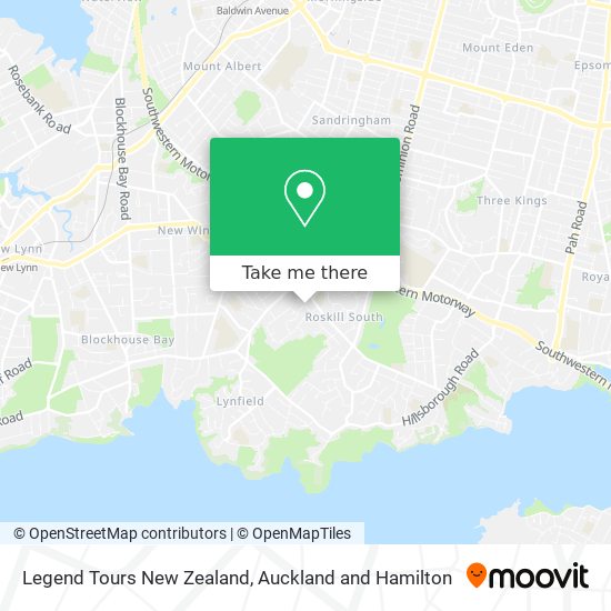 Legend Tours New Zealand map