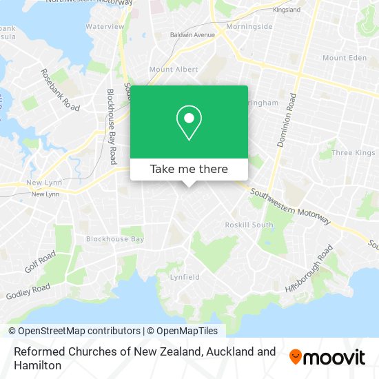 Reformed Churches of New Zealand map