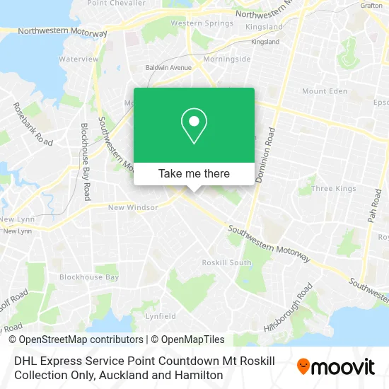 DHL Express Service Point Countdown Mt Roskill Collection Only map