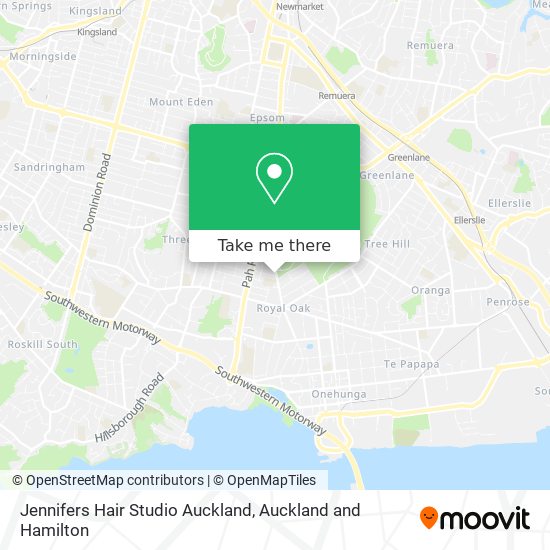 Jennifers Hair Studio Auckland map
