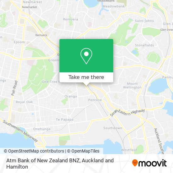 Atm Bank of New Zealand BNZ map