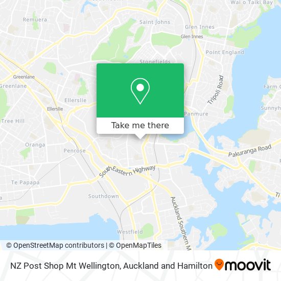 NZ Post Shop Mt Wellington map