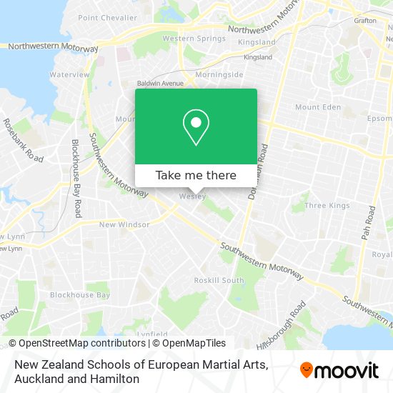 New Zealand Schools of European Martial Arts map