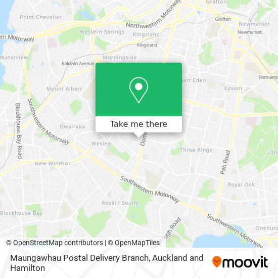 Maungawhau Postal Delivery Branch map