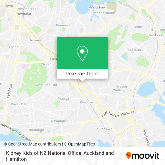 Kidney Kids of NZ National Office map