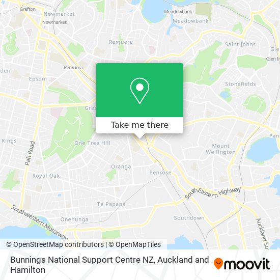 Bunnings National Support Centre NZ map
