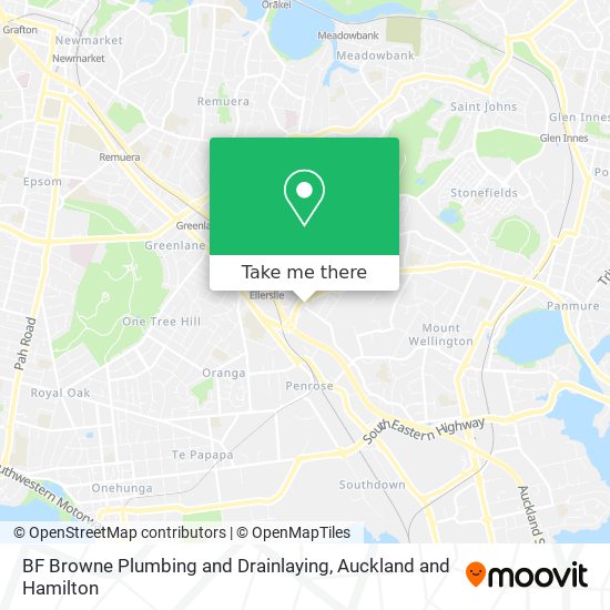 BF Browne Plumbing and Drainlaying map