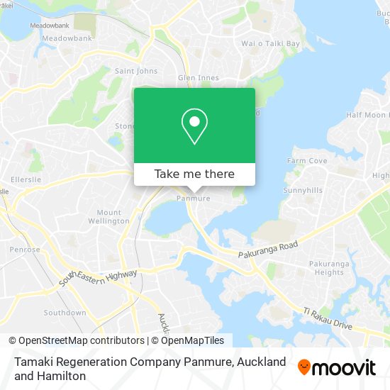 Tamaki Regeneration Company Panmure map