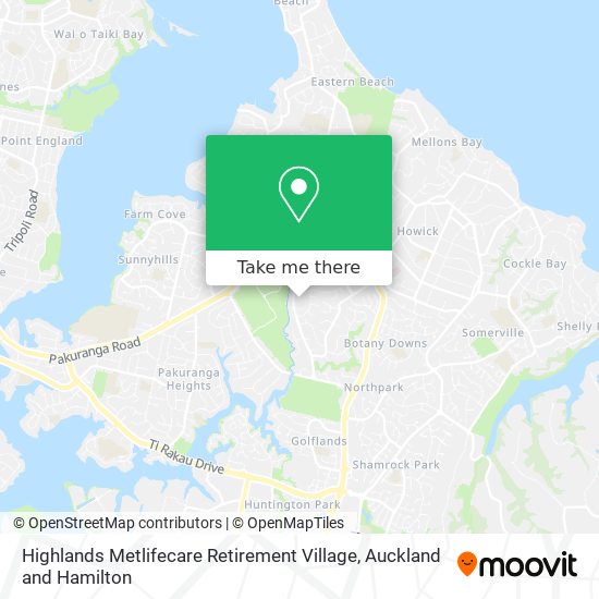 Highlands Metlifecare Retirement Village map