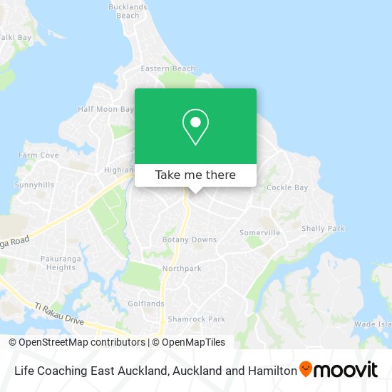 Life Coaching East Auckland map