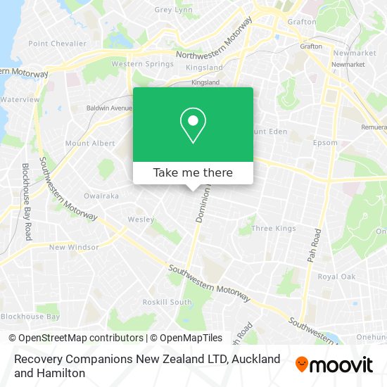 Recovery Companions New Zealand LTD map