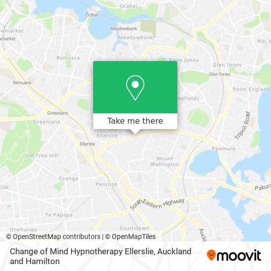 Change of Mind Hypnotherapy Ellerslie map