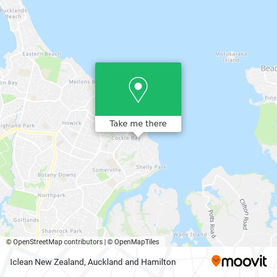 Iclean New Zealand map