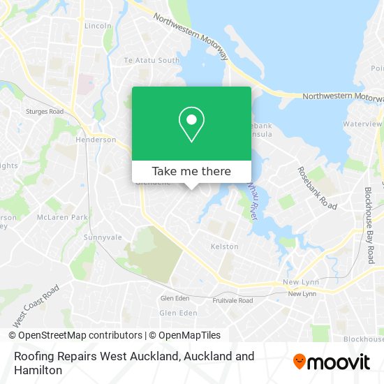 Roofing Repairs West Auckland map