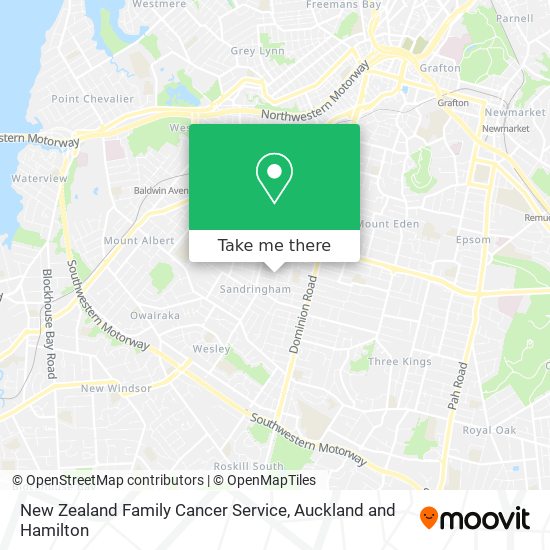 New Zealand Family Cancer Service map