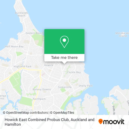 Howick East Combined Probus Club map