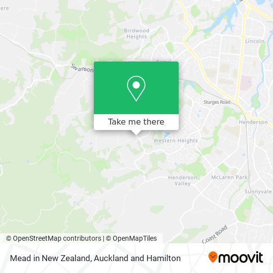 Mead in New Zealand map