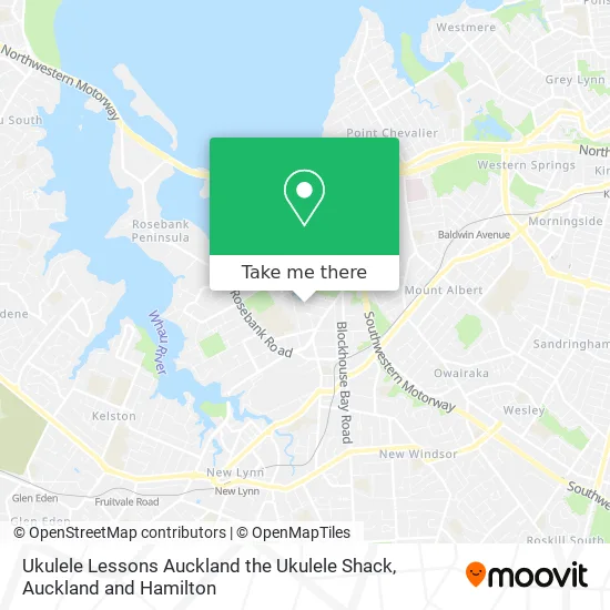 Ukulele Lessons Auckland the Ukulele Shack map