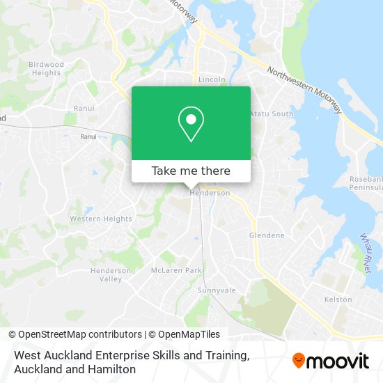 West Auckland Enterprise Skills and Training map