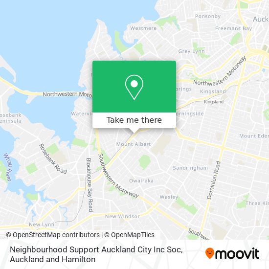 Neighbourhood Support Auckland City Inc Soc map