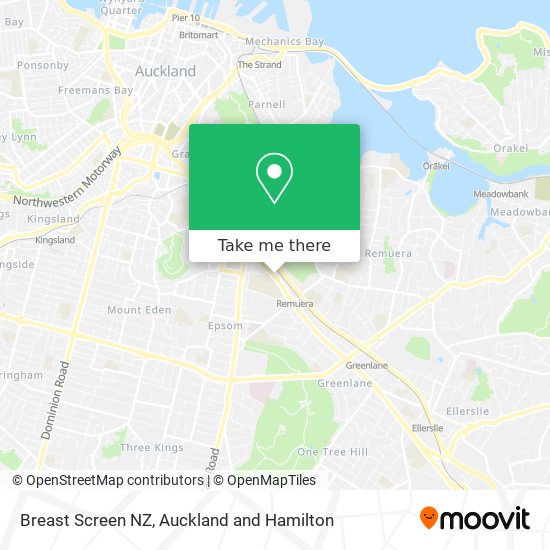 Breast Screen NZ map