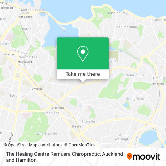 The Healing Centre Remuera Chiropractic map