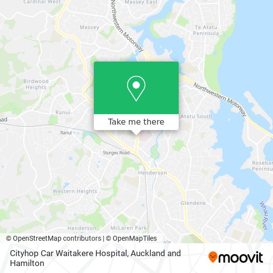 Cityhop Car Waitakere Hospital map
