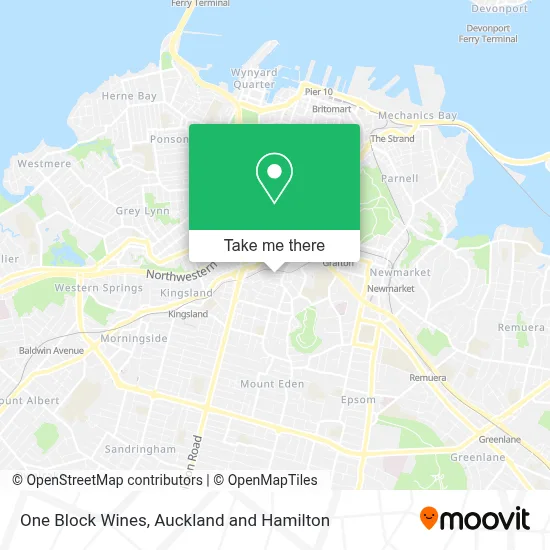 One Block Wines map
