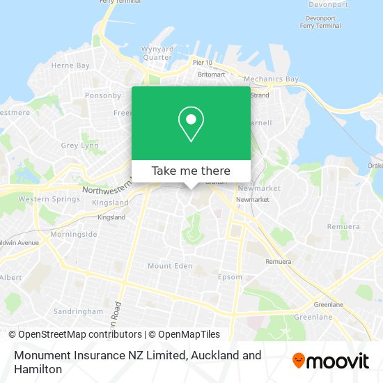 Monument Insurance NZ Limited map
