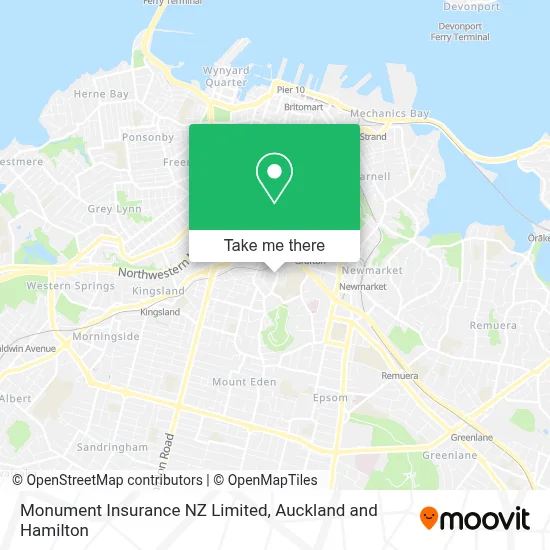 Monument Insurance NZ Limited map
