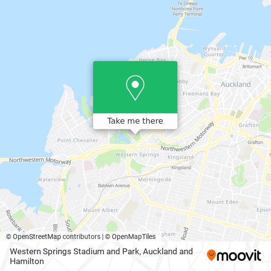 Western Springs Stadium and Park map