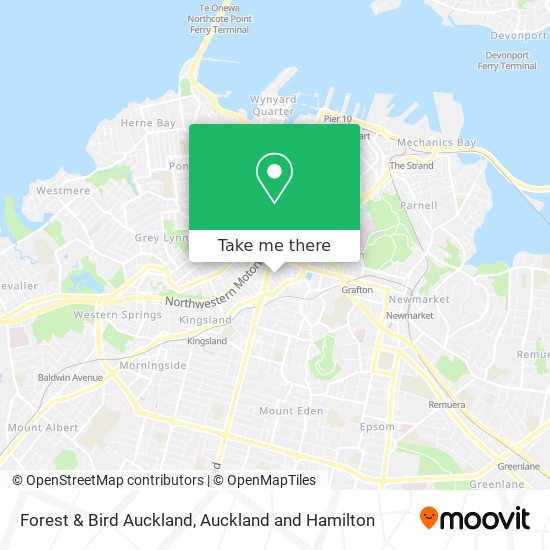 Forest & Bird Auckland map