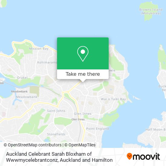 Auckland Celebrant Sarah Bloxham of Wwwmycelebrantconz map