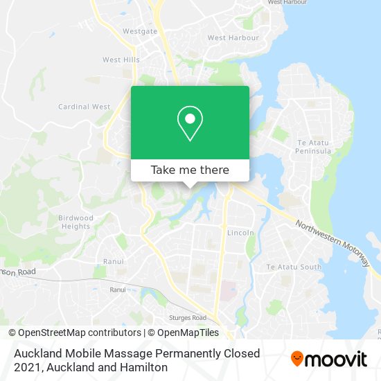 Auckland Mobile Massage Permanently Closed 2021 map