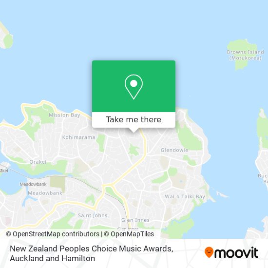 New Zealand Peoples Choice Music Awards map