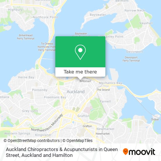 Auckland Chiropractors & Acupuncturists in Queen Street map