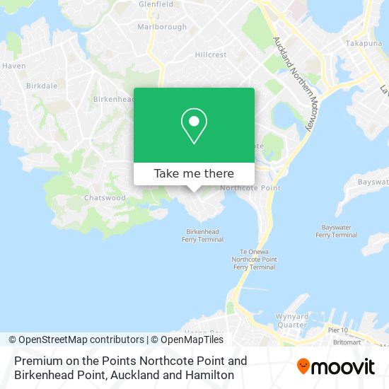 Premium on the Points Northcote Point and Birkenhead Point map