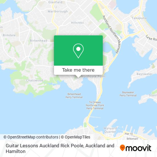 Guitar Lessons Auckland Rick Poole map